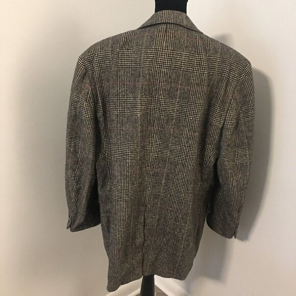 BROOKS BROTHERS Camel Hair Glen Plaid 2 Button Blazer Jacket Men's 44 Regular - Picture 3 of 11